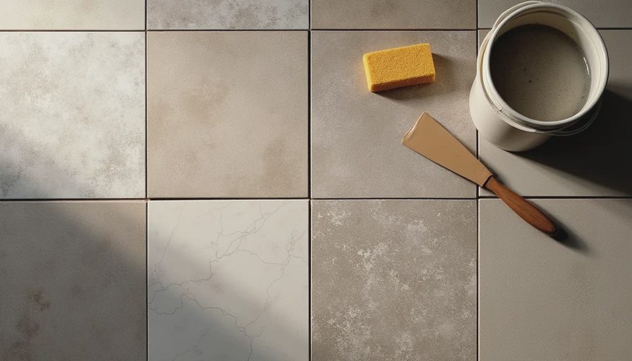 Close-up of high-quality epoxy grout and porcelain tile installation