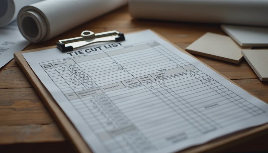 Professional detailed tile cut list spreadsheet used for accurate bathroom tiling