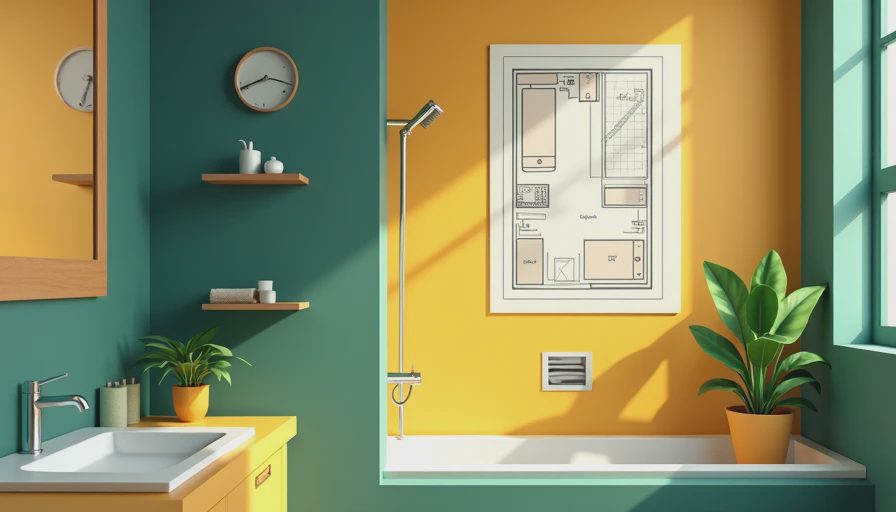 Visual context for small bathroom remodel